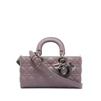 christian dior sac à main cannage lady d-joy médium pre-owned - violet