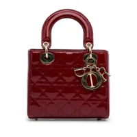 christian dior petit sac à main cannage lady dior pre-owned (2019) - rouge