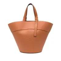 mcm grand sac à main en cuir - marron