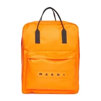 marni kids sac à dos à logo appliqué - orange