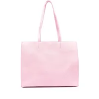 patrizia pepe sac cabas en cuir à fleurs en relief - rose