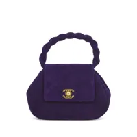 chanel pre-owned sac à main à fermoir loquet cc (1993) - violet