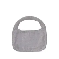 kara mini sac à main en résille serti de cristaux - gris