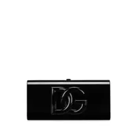 dolce & gabbana pochette en cuir à logo appliqué - noir