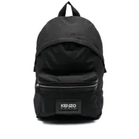 kenzo sac à dos en toile à patch logo - noir