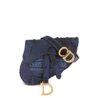 christian dior pre-owned sac banane saddle en toile (2020) - bleu