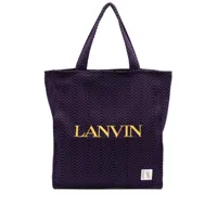 lanvin sac cabas à logo brodé - violet