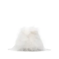 yves salomon pochette à ornements en plumes - blanc