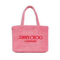 jimmy choo sac de plage à logo brodé - rose