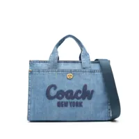 coach sac cabas cargo en jean - bleu