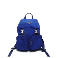 prada pre-owned sac à dos à logo triangle - bleu