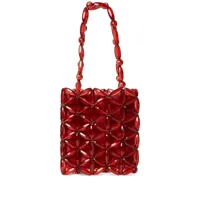0711 sac cabas mia à ornements de perles - rouge