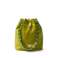 prada mini sac seau à plaque logo - vert