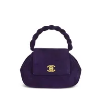 chanel pre-owned sac à main à fermoir loquet cc (1997) - violet