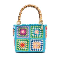 la milanesa mini summer crochet tote bag - bleu
