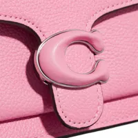 coach petits sacs à main, leather covered c closure tabby chain clutch en rose pâle - clutchespour dames