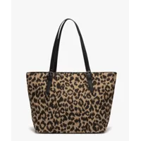 sac à main forme cabas en tissu imprimé léopard femme