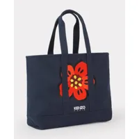 kenzo grand tote bag/sac cabas 'kenzo utility' en toile unisexe bleu marine - tu