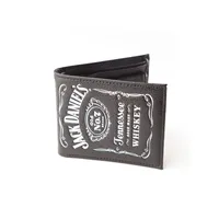 jack daniel's portefeuille pliant en cuir - logo gaufré blanc
