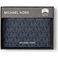 mk portefeuille compact harrison à logo avec porte-cartes - bleu amiral/bleu pâle(bleu) - michael kors