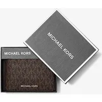 mk portefeuille compact harrison à logo avec porte-cartes - marron/noir(marron) - michael kors