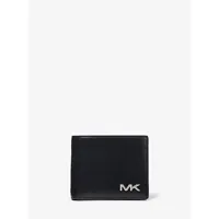 mk portefeuille compact varick en cuir avec porte-cartes - noir(noir) - michael kors