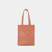 tote bag logo shopper portrait - acne studios - cuir - rose saumon