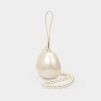 pochette faberge micro egg - simone rocha - blanc perle