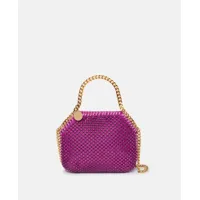 stella mccartney - mini sac cabas falabella en maille de cristal, femme, violet vif