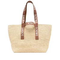 loewe- logo raffia shopping bag