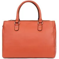 sac porté main 2 poignées - a4 - cuir de vachette - orange - confort