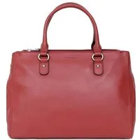 sac porté main 2 poignées - a4 - cuir de vachette - rouge foncé - confort