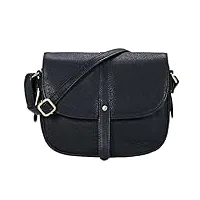 stilord 'kira' sac à main en cuir pour femme sac à bandoulière vintage petite besace sac à l'Épaule sorties soirées shopping, couleur:noir