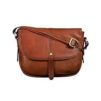 stilord 'clara' sac à main vintage pour femme petit sac en cuir véritable besace sac bandoulière sac à l'Épaule Élégant, couleur:cognac marron