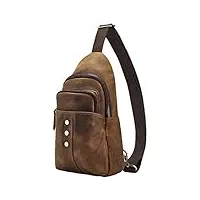 brass tacks leathercraft sac de poitrine bandoulière homme cuir sacoche sacs à dos marron pour sports loisirs