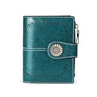 sendefn portefeuille femme cuir porte monnaie pour femmes porte-cartes court pour portefeuille zippé femmes avec 16 emplacements pour cartes anti rfid portefeuilles