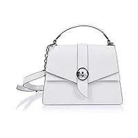 michael kors md th satchel greenw, bag women, optic white, taille unique