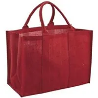cabas de courses aubry gaspard - sac en jute plastifiée rouge