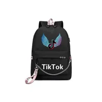 cartables scolaires generique sac à dos d'école pour filles tik tok noir 45 cm