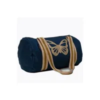 sac à bandoulière caramel & cie caramel et compagnie - sac polochon bleu motif papillon 40 cm