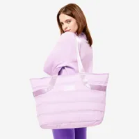 sac de fitness training 25l femme - sac cabas doudoune violet parme - domyos