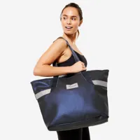 sac cabas avec poches 25l femme - bleu marine - domyos