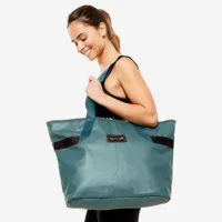 sac cabas avec poches 25l femme - turquoise - domyos