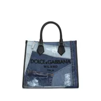 dolce & gabbana sac cabas à design patchwork - bleu