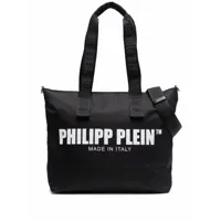 philipp plein grand sac cabas à logo imprimé - noir