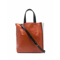 marni mini sac à main en cuir colour block - orange