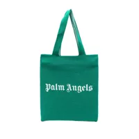 palm angels sac cabas à logo imprimé - vert