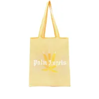 palm angels sac cabas à logo imprimé - jaune