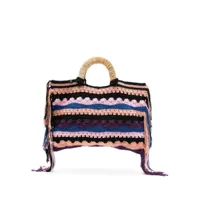 nannacay sac cabas rayé vera en crochet - multicolore