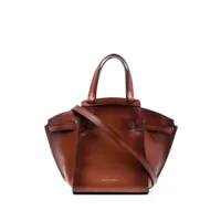 officine creative sac à main saddle en cuir à logo imprimé - marron